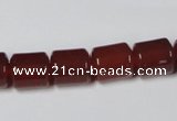 CAA139 15.5 inches 9*12mm column red agate gemstone beads