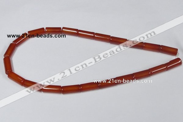 CAA140 15.5 inches 8*18mm column red agate gemstone beads