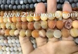 CAA1419 15.5 inches 10mm round matte druzy agate beads