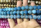 CAA1423 15.5 inches 10mm round matte druzy agate beads