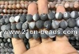 CAA1425 15.5 inches 10mm round matte druzy agate beads