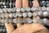 CAA1432 15.5 inches 12mm round matte druzy agate beads