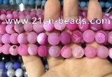 CAA1437 15.5 inches 12mm round matte druzy agate beads