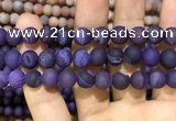 CAA1451 15.5 inches 14mm round matte druzy agate beads