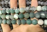 CAA1454 15.5 inches 14mm round matte druzy agate beads