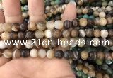 CAA1476 15.5 inches 8mm round matte banded agate beads wholesale