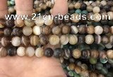 CAA1477 15.5 inches 10mm round matte banded agate beads wholesale