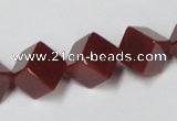 CAA148 15.5 inches 10*10mm cube red agate gemstone beads