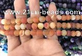 CAA1490 15.5 inches 6mm round matte banded agate beads wholesale