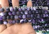 CAA1495 15.5 inches 6mm round matte banded agate beads wholesale