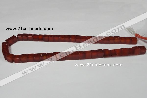 CAA150 15.5 inches 8*8mm cube red agate gemstone beads