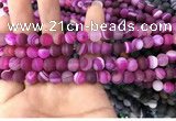 CAA1500 15.5 inches 6mm round matte banded agate beads wholesale