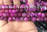 CAA1502 15.5 inches 10mm round matte banded agate beads wholesale