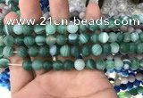 CAA1515 15.5 inches 6mm round matte banded agate beads wholesale