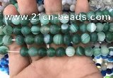 CAA1517 15.5 inches 10mm round matte banded agate beads wholesale