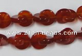 CAA153 15.5 inches 12*12mm curved moon red agate gemstone beads