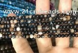 CAA1536 15.5 inches 4mm round banded agate beads wholesale