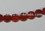 CAA154 15.5 inches 8mm coin red agate gemstone beads