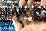 CAA1540 15.5 inches 12mm round banded agate beads wholesale