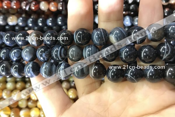 CAA1546 15.5 inches 12mm round banded agate beads wholesale