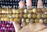 CAA1551 15.5 inches 10mm round banded agate beads wholesale