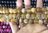 CAA1552 15.5 inches 12mm round banded agate beads wholesale