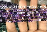 CAA1554 15.5 inches 4mm round banded agate beads wholesale