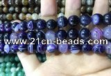 CAA1557 15.5 inches 10mm round banded agate beads wholesale