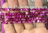 CAA1560 15.5 inches 4mm round banded agate beads wholesale