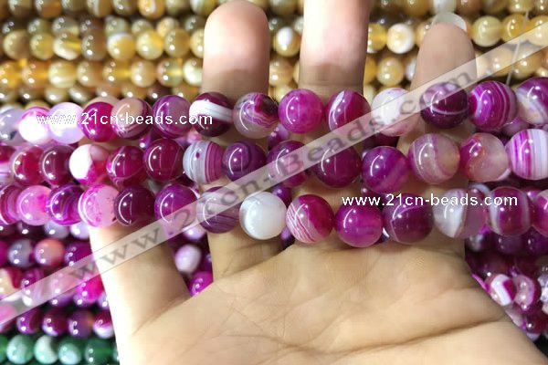 CAA1563 15.5 inches 10mm round banded agate beads wholesale