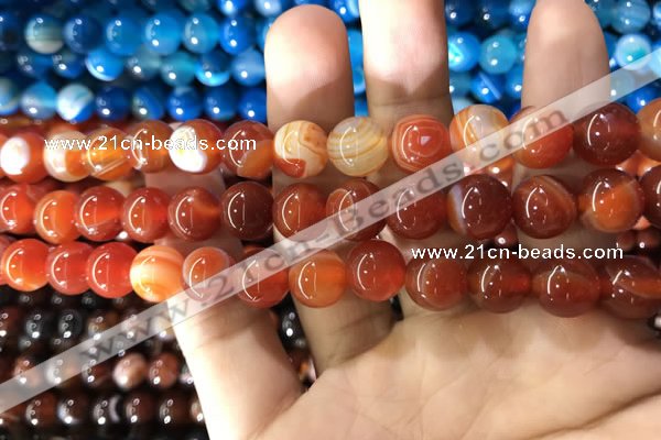 CAA1569 15.5 inches 10mm round banded agate beads wholesale