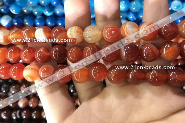 CAA1570 15.5 inches 12mm round banded agate beads wholesale