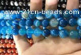 CAA1576 15.5 inches 12mm round banded agate beads wholesale