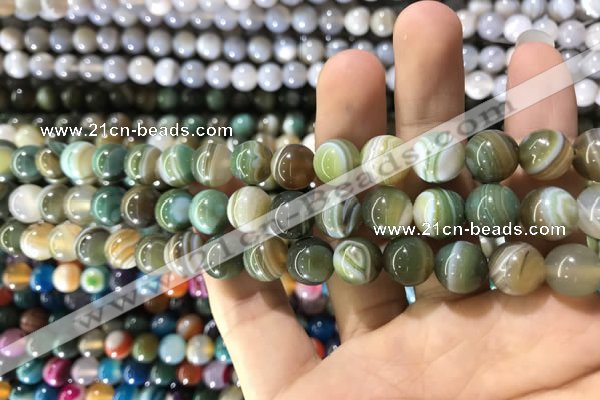 CAA1586 15.5 inches 8mm round banded agate beads wholesale