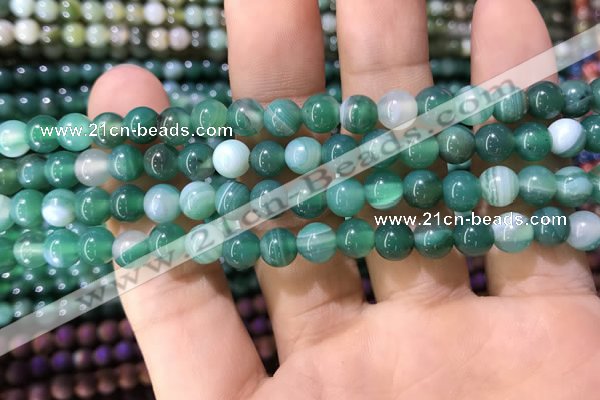 CAA1591 15.5 inches 6mm round banded agate beads wholesale