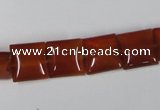 CAA160 15.5 inches 12*12mm square red agate gemstone beads