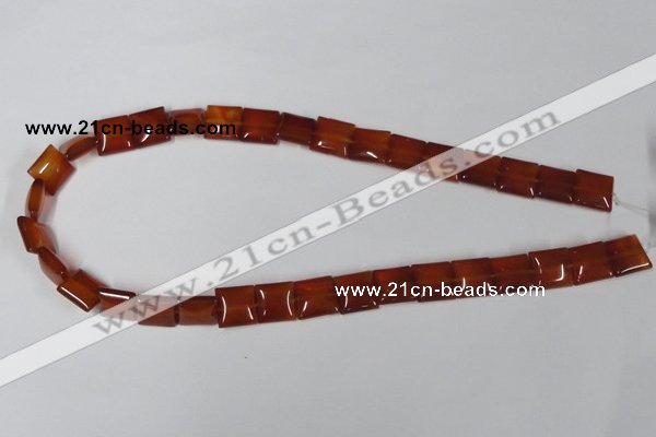 CAA160 15.5 inches 12*12mm square red agate gemstone beads