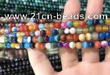 CAA1602 15.5 inches 4mm round banded agate beads wholesale