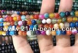 CAA1603 15.5 inches 6mm round banded agate beads wholesale