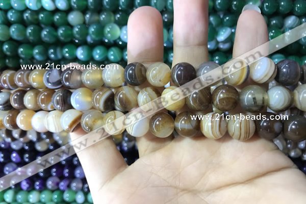 CAA1615 15.5 inches 6mm round banded agate beads wholesale