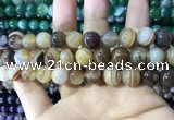 CAA1618 15.5 inches 12mm round banded agate beads wholesale