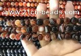 CAA1621 15.5 inches 6mm round banded agate beads wholesale