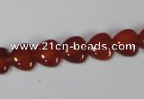 CAA163 15.5 inches 10*10mm heart red agate gemstone beads