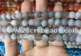 CAA1631 15.5 inches 8mm faceted round banded agate beads