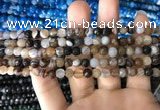 CAA1635 15.5 inches 6mm faceted round banded agate beads