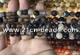 CAA1636 15.5 inches 8mm faceted round banded agate beads