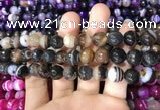 CAA1637 15.5 inches 10mm faceted round banded agate beads