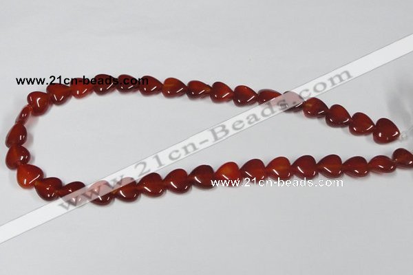 CAA164 15.5 inches 12*12mm heart red agate gemstone beads