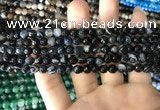 CAA1640 15.5 inches 6mm faceted round banded agate beads