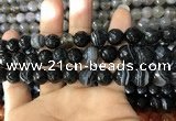 CAA1643 15.5 inches 12mm faceted round banded agate beads